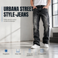 Jeans för män i urban streetstyle med färgstänk och sliten look