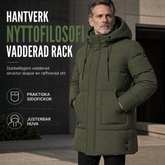 🔥Populär produkt! ✨Herrfritidsklädsel – halvlang, vadderad vinterrock med extra tjockt foder, varm ytterklädsel i stor storlek