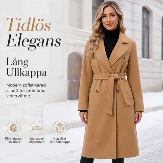 🎉🔥Nyhet & 50 % rabatt!💖🧥Elegant trenchcoat med bälte – dubbelknäppt, högkvalitativ ullkappa för damer, perfekt för höst och vinter