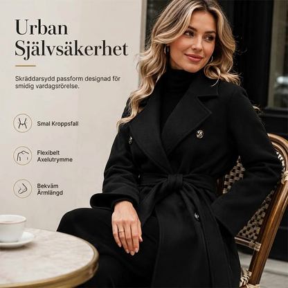 🎉🔥Nyhet & 50 % rabatt!💖🧥Elegant trenchcoat med bälte – dubbelknäppt, högkvalitativ ullkappa för damer, perfekt för höst och vinter