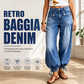Damjeans med hög midja, ballongmodell och dragsko i ärmsluten