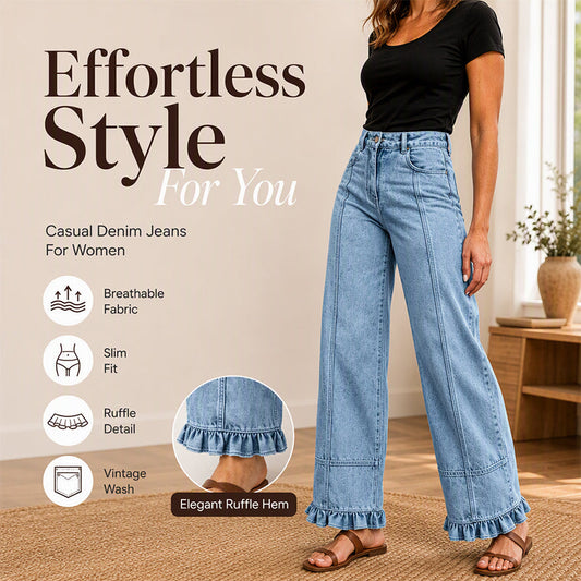 👉Damliga jeans med volangfåll för kvinnor👖✨