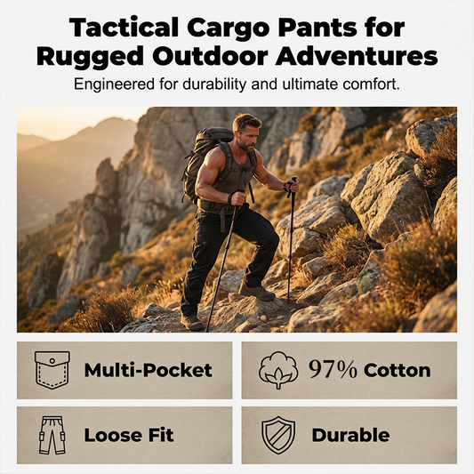 👖 49% RABATT NU! 🛠️ Herr Bomull Cargo Taktiska Byxor – Multificka, Förstärkt Konstruktion & Justerbar Midja 🔧