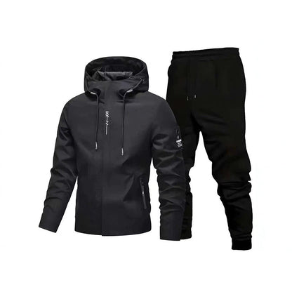☁️Bekväm rörelsefrihet, vardagsmässig stil👖 Sportigt streetwear-set för män – avsmalnande byxor och huva, avslappnat och bekvämt ✨