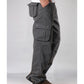 Herrar baggy passande cargobyxor med flera fickor