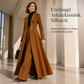 Kvinnlig elegant höst-outfit i två delar med retro långärmad kavaj och enkla byxor