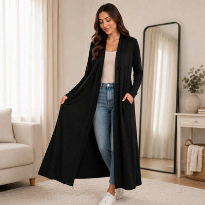 💼✨Kvinnors öppen maxi långkardigan☁️