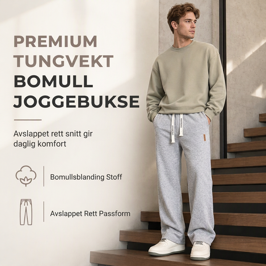 ✨👖Löst sittande herrbyxor med raka ben, tjocka, breda och bekväma sportbyxor för höst och vinter