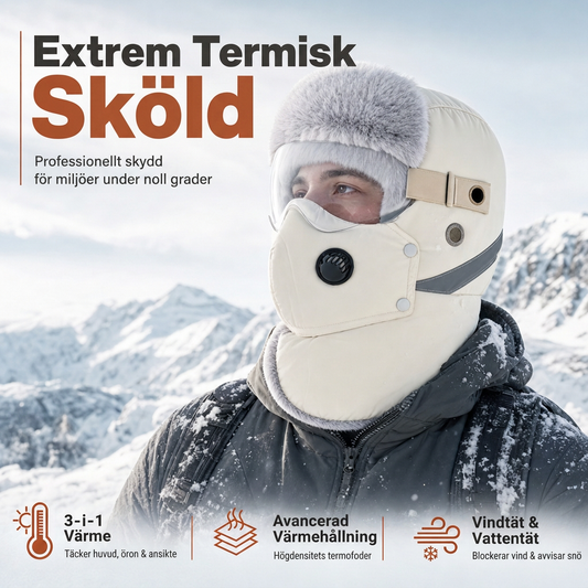 Vindvinterisolerad trappjaktmössa med integrerad ansiktsmask