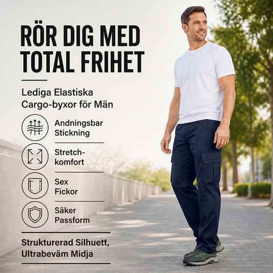 Andbara arbetsbyxor i lös modell till herr