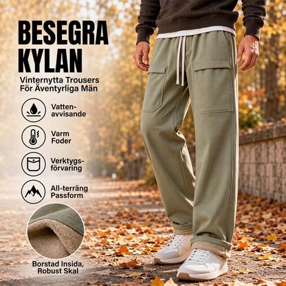 📢🎉35 % rabatt!!!🛍️✨Vattentäta cargobyxor för herrar med plyschfoder