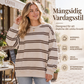 👚 Avslappnad rundhalsad randig topp för kvinnor – mjuk, bekväm, mångsidig, perfekt för vardag och höst! ✨