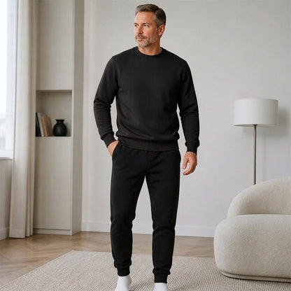 Mans vinter varma sweatshirt och sweatpants set