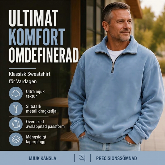 Herr Casual Quarter-Zip Sweatshirt