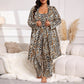 Kvinnlig Elegant Blommig 3-delad Pyjamas Set
