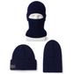 Varma stickad balaclava-mössa Vindvinter vintermoössa och ansiktsmask för kallt väder huva