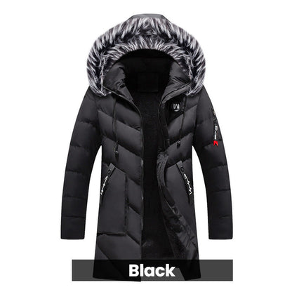 Great Gift - Men's Warm Hooded Long Jacket for Cold Weather