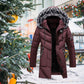Great Gift - Men's Warm Hooded Long Jacket for Cold Weather