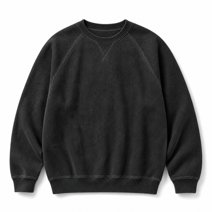 💦 Tröja, långärmad rundhalsad sweater i manchester för män