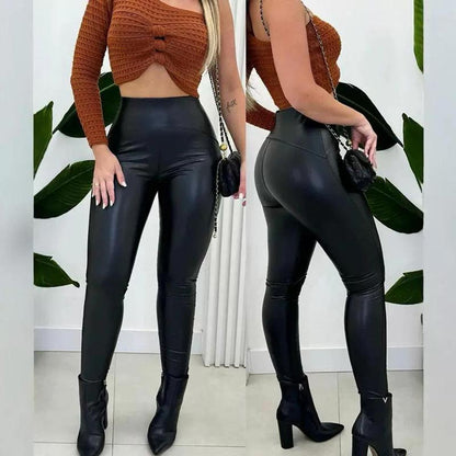 😍Dammode Casual PU-läderleggings💓❤️