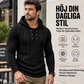 Herrhuvtröja med strukturerad, veckad axeldetalj