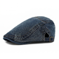 🧢 Neutralt utformad beret i vintage-stil med sliten look, i flatkepsstil
