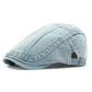 🧢 Neutralt utformad beret i vintage-stil med sliten look, i flatkepsstil