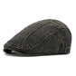 🧢 Neutralt utformad beret i vintage-stil med sliten look, i flatkepsstil