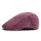 🧢 Neutralt utformad beret i vintage-stil med sliten look, i flatkepsstil