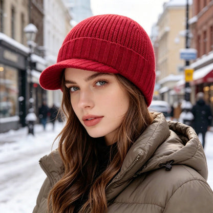❤️Unisex Varm Stickad Mössa med Brätte丨Mångsidigt丨Resor丨Värme✅️