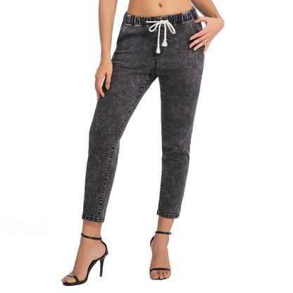 ✨Kvinnliga jeans med elastisk midja, smidig passform och kort modell👖😍