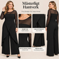 🖤Elegant jumpsuit i mesh med långa ärmar och överlappande detalj för damer