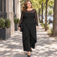 🖤Elegant jumpsuit i mesh med långa ärmar och överlappande detalj för damer
