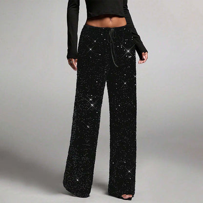 💃Raka byxor för kvinnor med elastisk midja✨👖