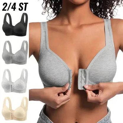 👙【Köp 1 få 1 gratis】Dam-bh utan bygel, framlås | Tunn, formgivande, i bomull😍